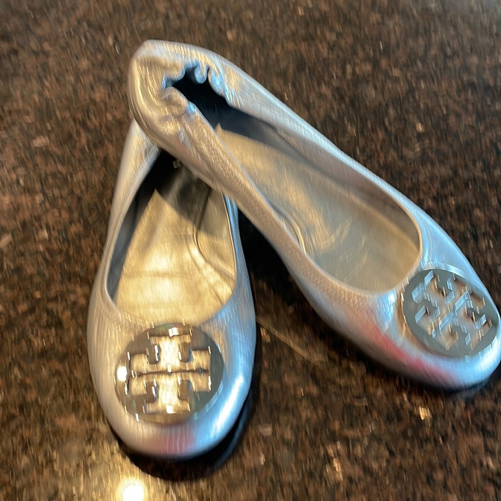 Tory Burch ballerina flats with silver logo